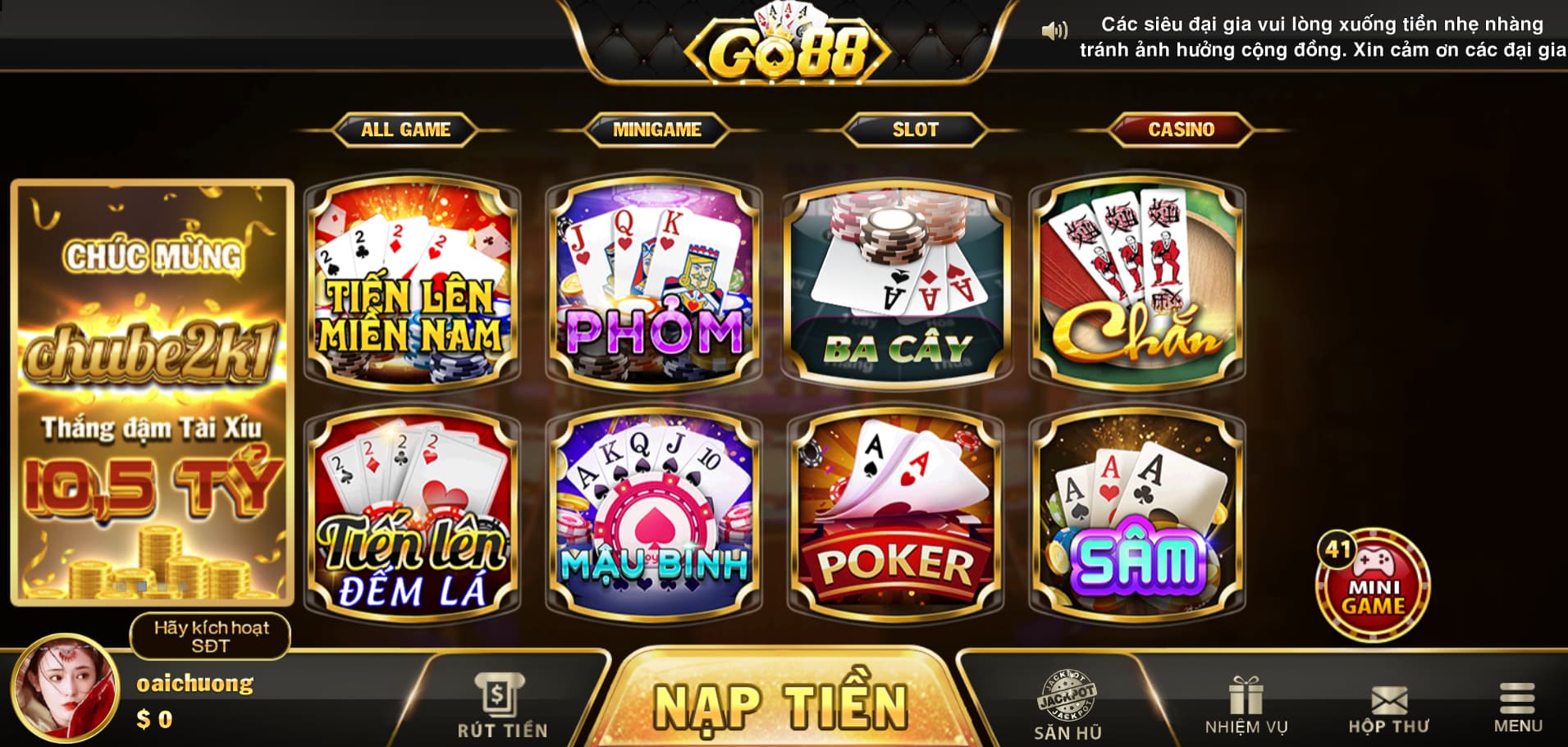 Link đăng nhập an toàn vào trang chủ Go88 Casino